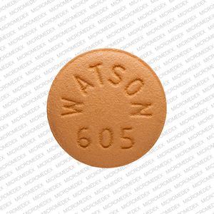 Brown Round pill with imprint WATSON;605 — Labetalol hydrochloride Labetalol hydrochloride 100 mg; (view 2)